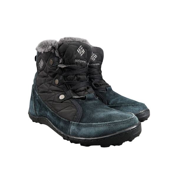 Columbia Shoes Womens 7 Boots Lace Up Winter Waterproof Quilted Powder Shorty - Picture 1 of 16